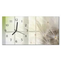 WANDUHR aus Glas 60x30 cm - Löwenzahn - Creme, Glas (60/30/0.4cm) - TULUP