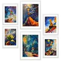 POSTER Set Mit 6 Kinderfiguren A3 & A4 Weißer Rahmen - Weiß, Papier (29/3cm) - Nacnic