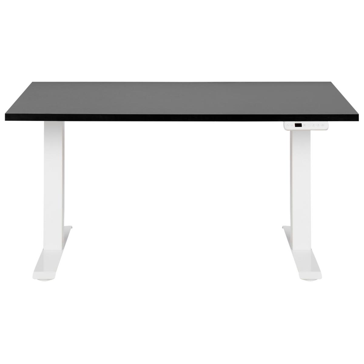 SCHREIBTISCH schwarzweiß 120/72 cm elektrisch höhenverstellbar Destin III - Schwarz/Weiß, Holz (72/120/63cm) - Beliani