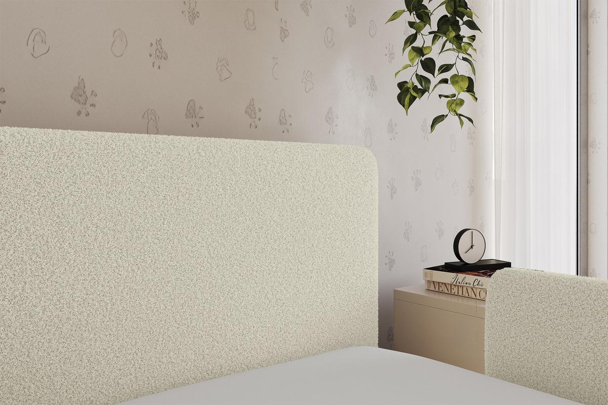 EINZELLBETT Jugendbett mit Bettkasten und Matratze H3/H4, Links - NORY 90x200 Beige - Champagner, Holzwerkstoff/Textil (90/200cm) - ALTDECOR