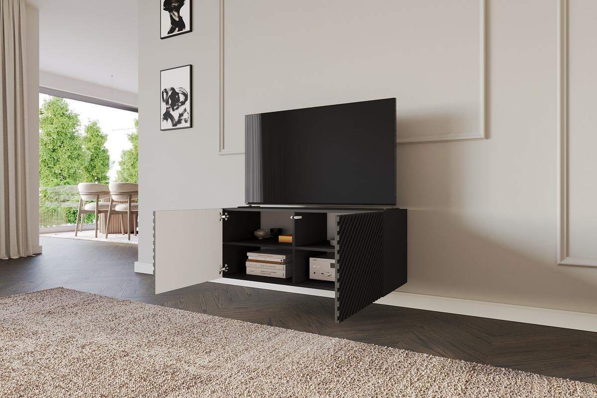 LOWBOARD ZENO-W 100x40x40 cm - Schwarz / Weiß - Weiß, Holzwerkstoff (100/40/40cm) - ALTDECOR