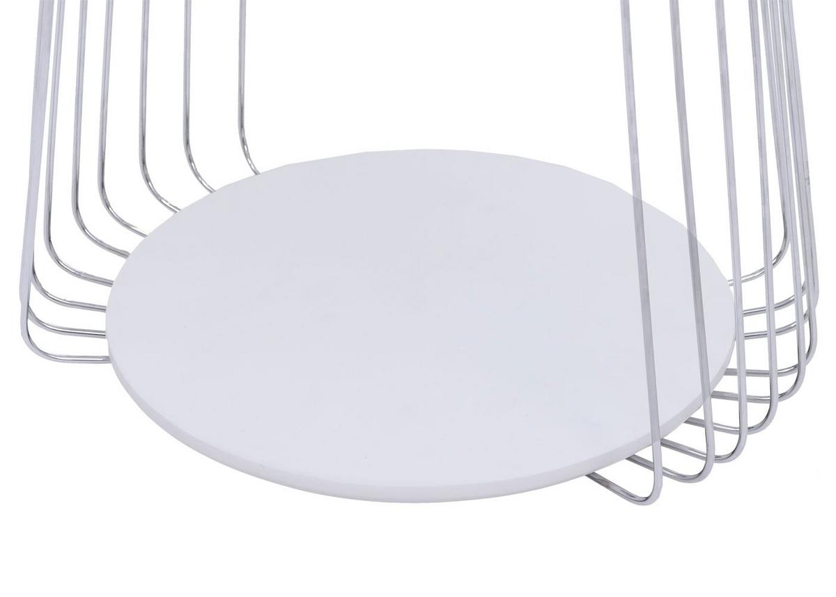 COUCHTISCH rund Weiß, Silber - Silberfarben/Weiß, Holz (70/70/44cm) - MCW