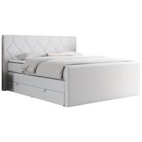 BOXSPRINGBETT KING EIGAR 140/200 Weiß Kunstleder - H3 - Weiß, Holz/Textil (140/200cm) - MKS