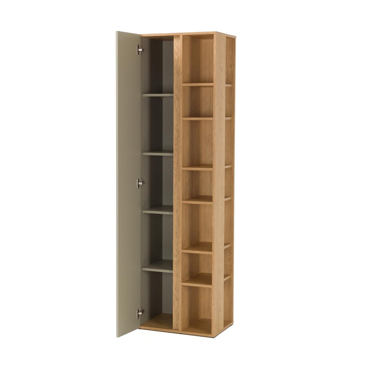 BÜCHERREGAL Lico mit 1 Tür und 10 Einlegeböden, Beige Sand - Beige, Holzwerkstoff (55/195/40cm) - Beautysofa