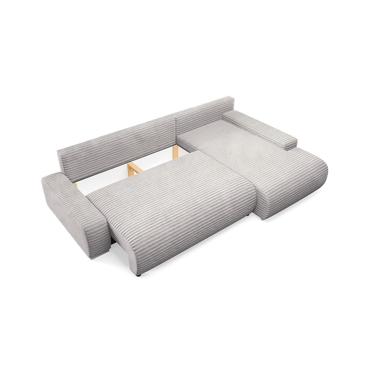 ECKSOFA Ivana 3 Sitzplätze Hellgrau - Hellgrau, Holz (265/172cm) - Petits-meubles