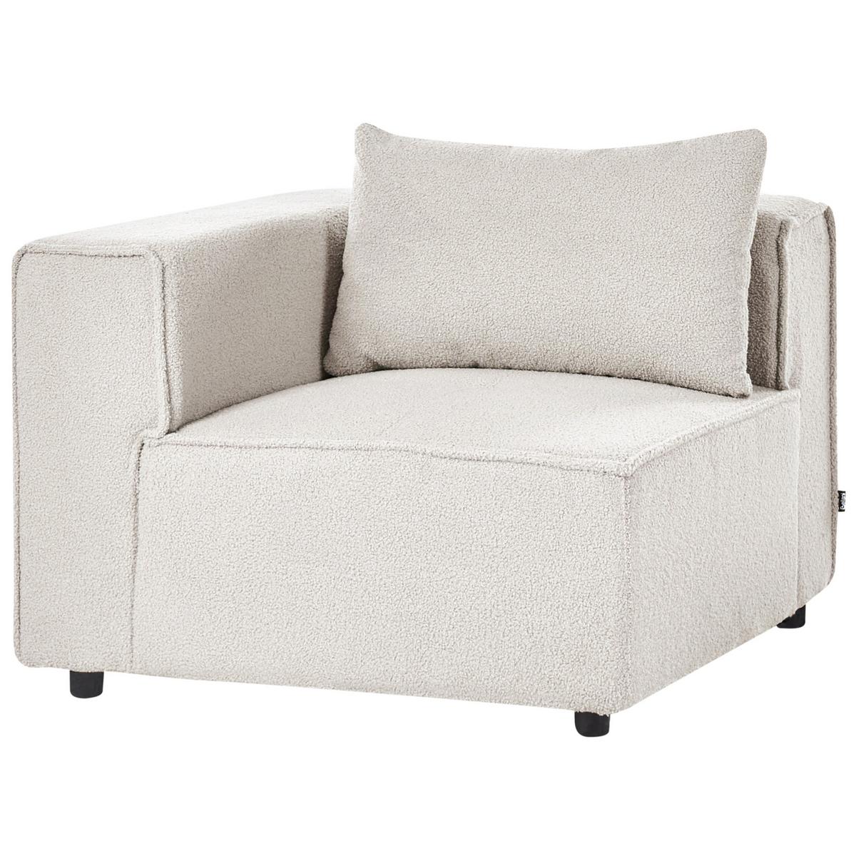 ECKMODUL Bouclé Cremeweiß Axebo - Creme, Textil (94/93/94cm) - Beliani