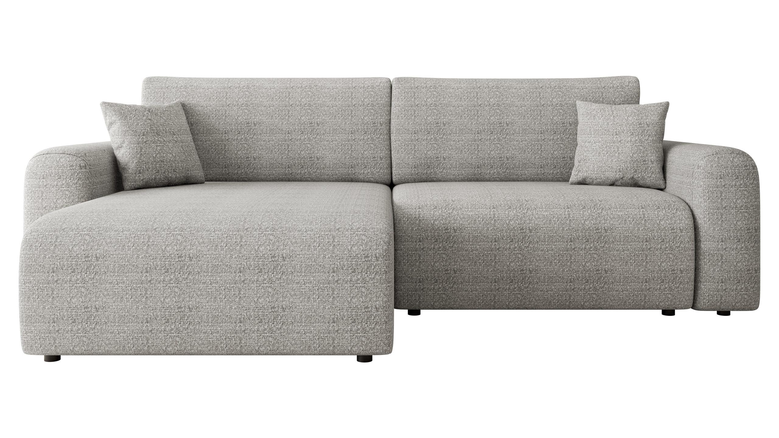 ECKSOFA Floryn L - Hellgrau/Schwarz, Holz/Kunststoff (245/145cm) - MIRJAN24