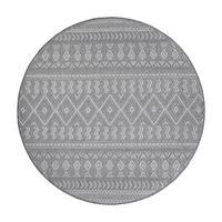 FLACHWEBTEPPICH, mit Rautenmuster, aus Polypropylen, Grau, Ø 80 cm - Grau, Textil (80/80cm) - KADIMA DESIGN