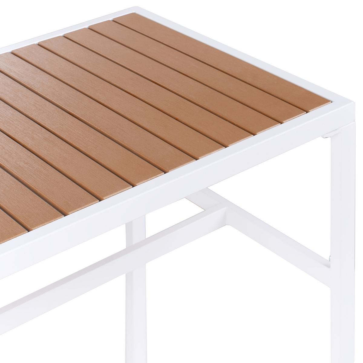 GARTEN-BARTISCH 150/50 cm Braun/Weiß Avetrana - Weiß, Metall (150/50/90cm) - Beliani