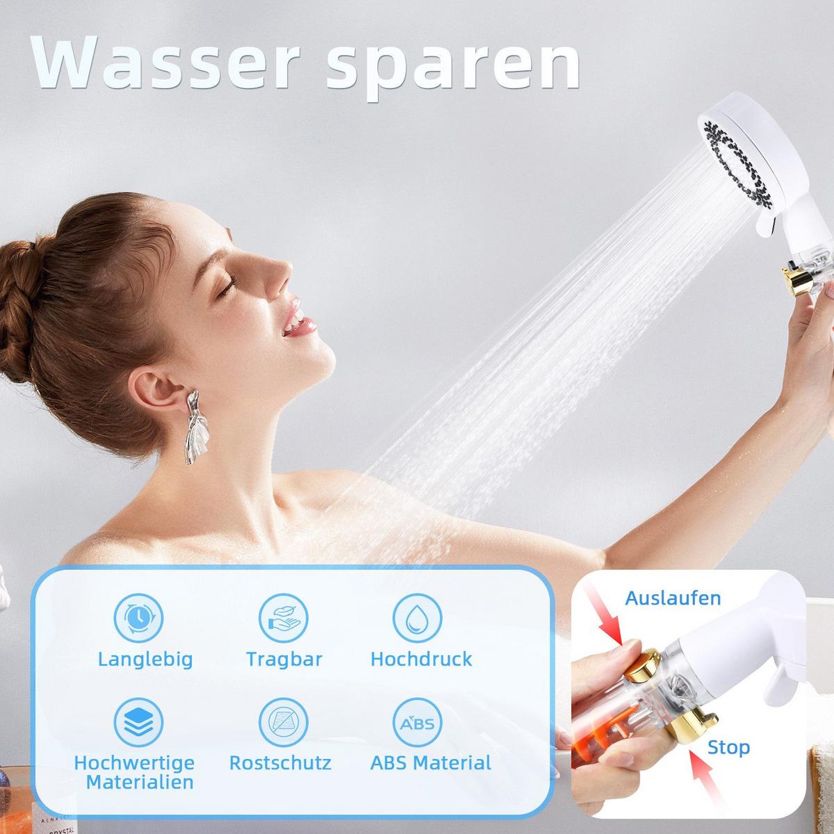 DUSCHKOPF WasserOase - Weiß, Kunststoff (4/26/9cm) - Nettlife