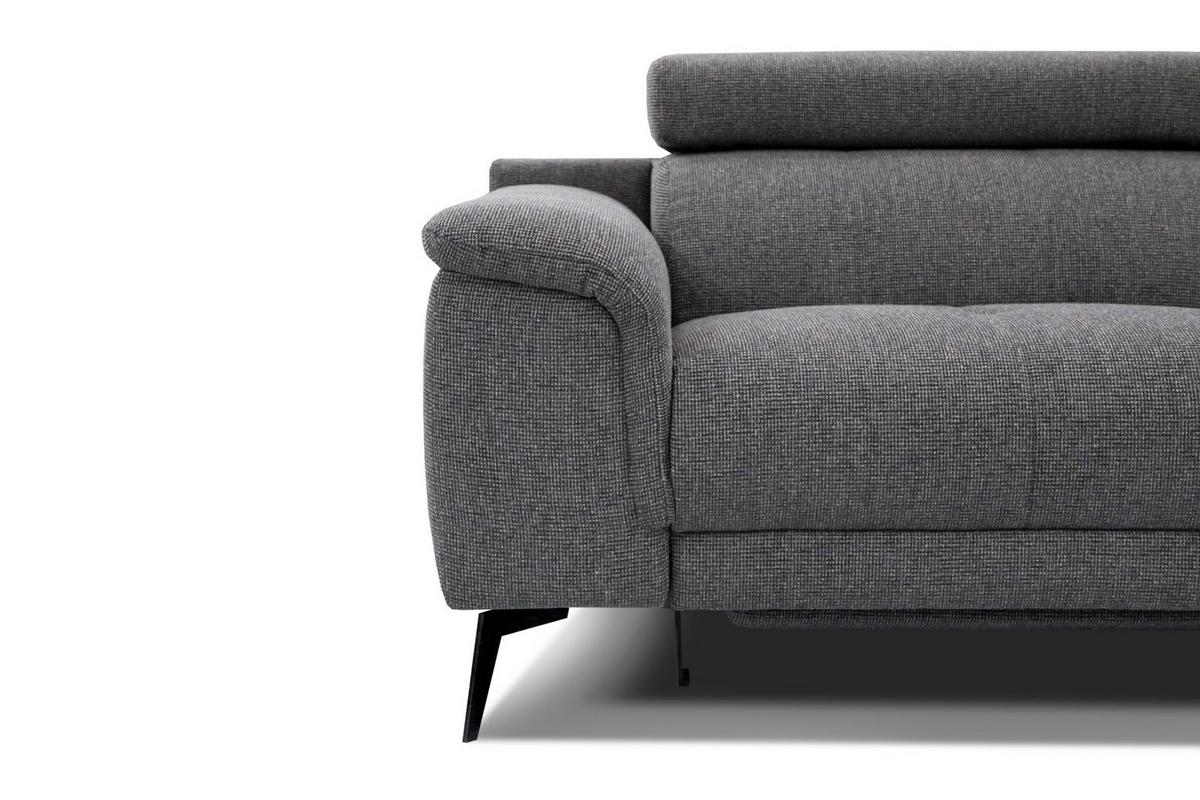 RELAXSOFA FIERO 3-Sitzer mit 1 Relaxfunktion, dunkelgrau - Dunkelgrau/Schwarz, Holzwerkstoff/Textil (212/82/103cm) - Wozimo