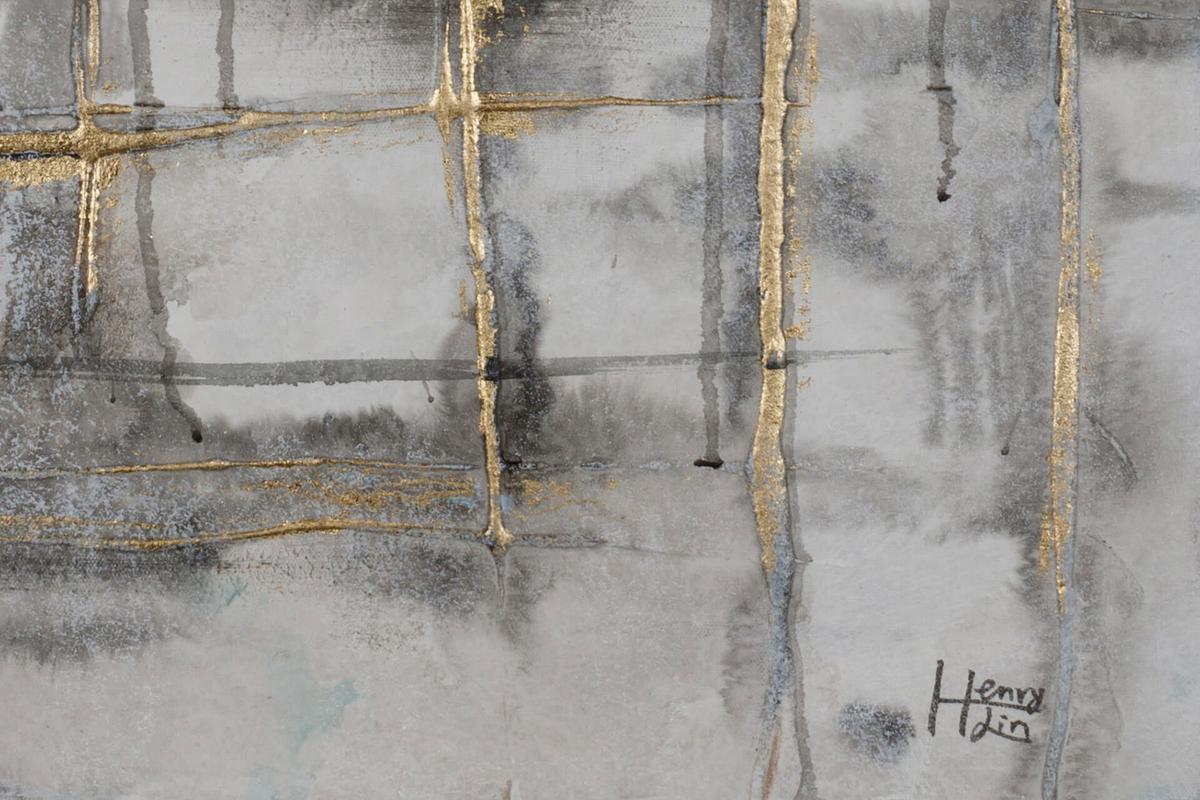ACRYLBILD HANDGEMALT 60/90 cm - Schwarz/Grau, Holz/Textil (60/90cm) - KUNSTLOFT