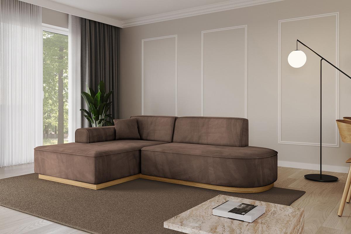 ECKSOFA Ottomane Links IREA-L1-v2 - 232x165x80 cm Braun - Braun, Holzwerkstoff/Textil (232/165cm) - ALTDECOR