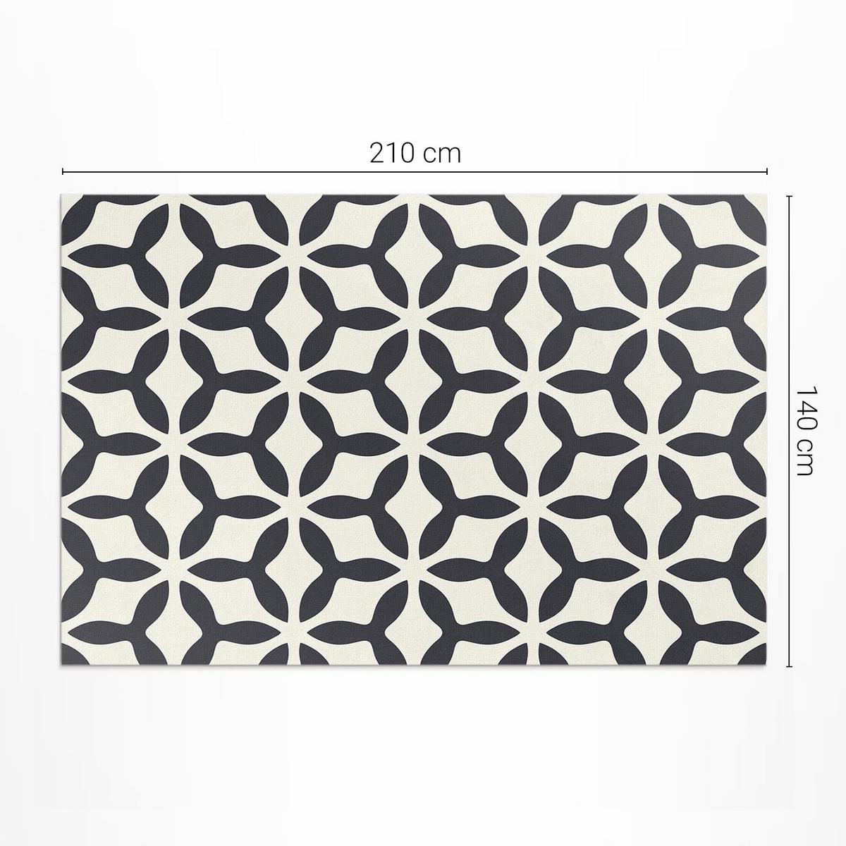 TEPPICH 140x210 cm Modernes Geometrisches Muster - Schwarz/Weiß, Kunststoff (140/210cm) - Wallfluent