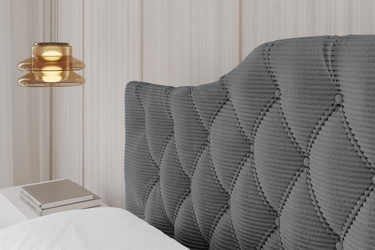 POLSTERBETT mit Bettkasten, Fußteil und Lattenrost, Boxbett mit Matratze H3/H4 - FALIO-Z-V1 120x200 Dunkelgrau - Anthrazit, Holzwerkstoff/Textil (120/200cm) - ALTDECOR