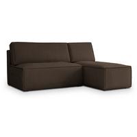 ECKSOFA BRISO P Braun Kordstoff mit Schlaffunktion - Braun/Grau, Holz/Kunststoff (200/140cm) - MASSENO