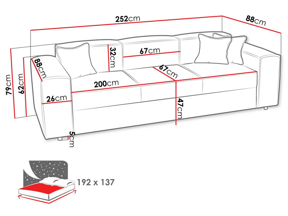 SCHLAFSOFA Santos Boucle - Beige/Schwarz, Holzwerkstoff/Kunststoff (252/79/88cm) - MIRJAN24