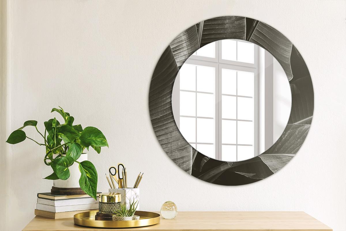 SPIEGEL Rund Ø 50 cm mit Aufdruck - Grau, Glas (50/50/0.4cm) - Wallfluent
