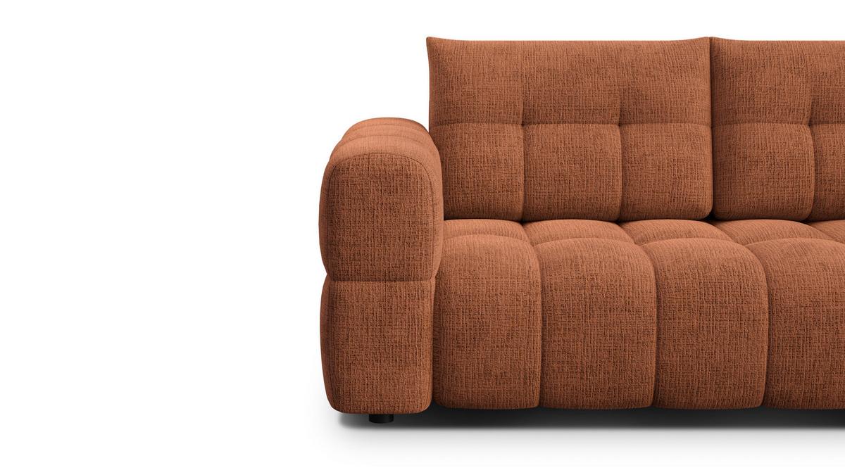 SOFA CLOUDI 2,5-Sitzer, rostrot - Schwarz/Orange, Holz/Textil (211/89/104cm) - Wozimo