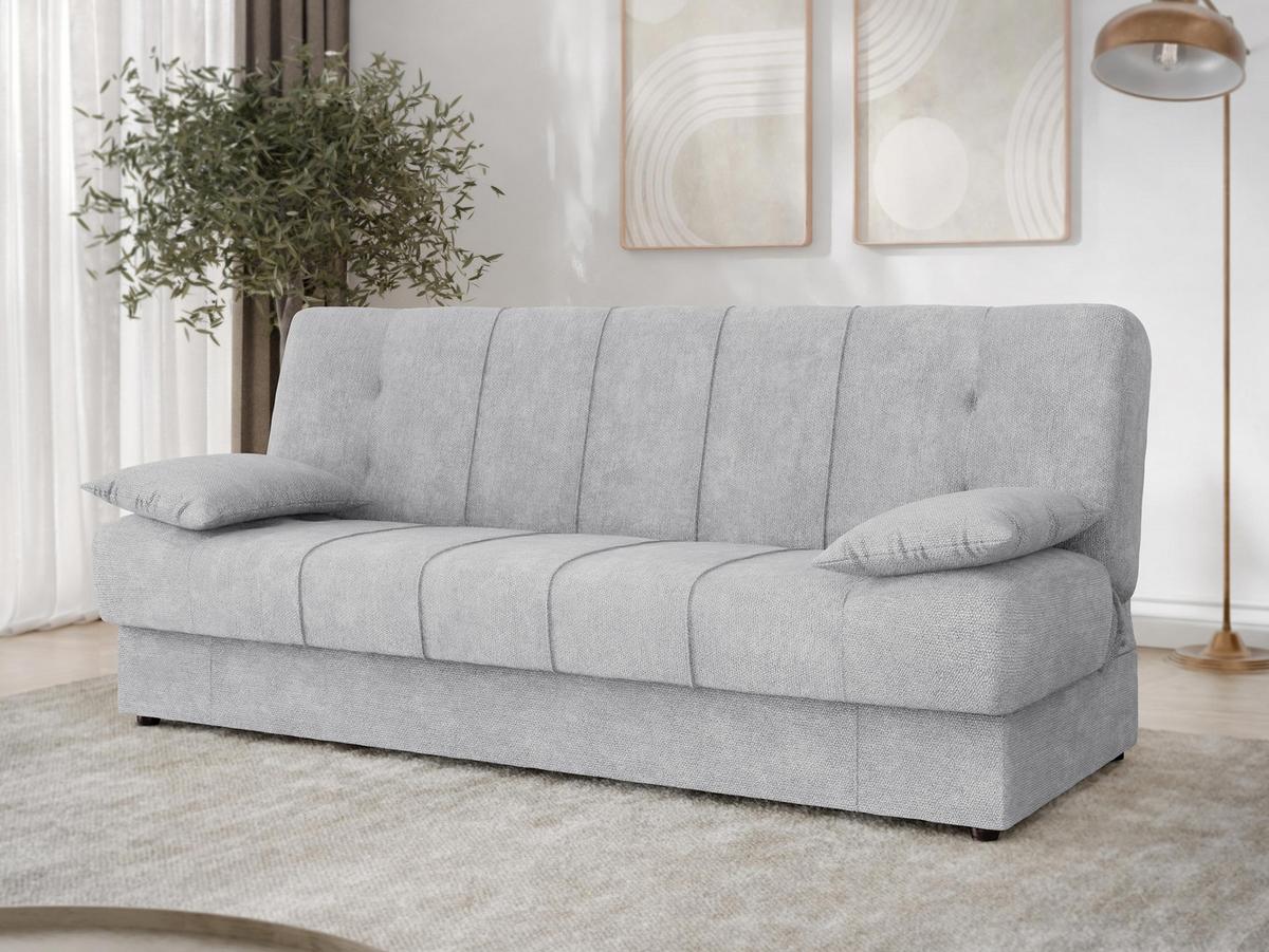 SCHLAFSOFA Sonia - Hellgrau/Schwarz, Holz/Kunststoff (194/88/90cm) - MIRJAN24