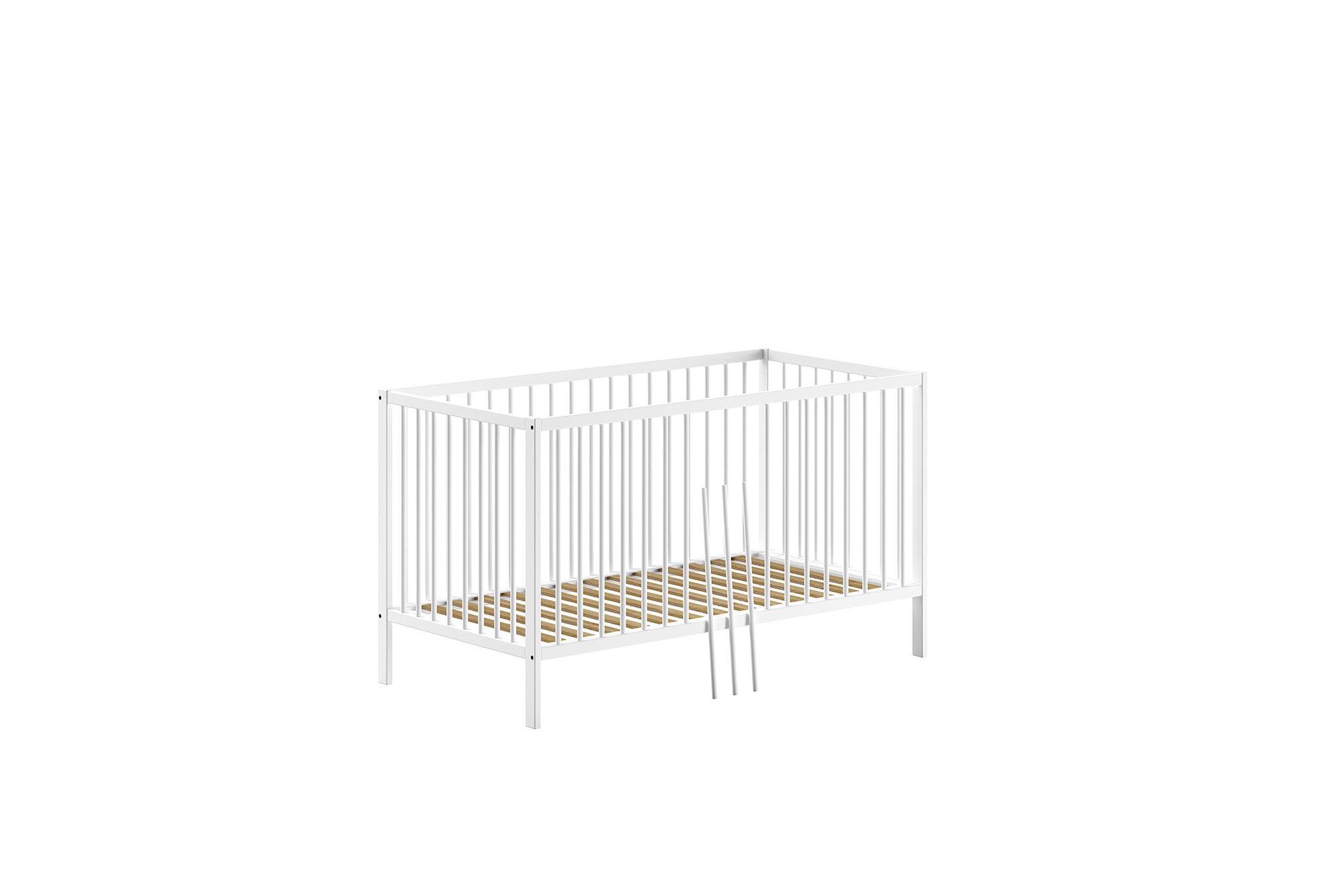 BABYBETT Kara-lynn 144x84x76 aus Massivholz in Buche Weiß - Weiß, Holz (70/140cm) - 58aufmkessel
