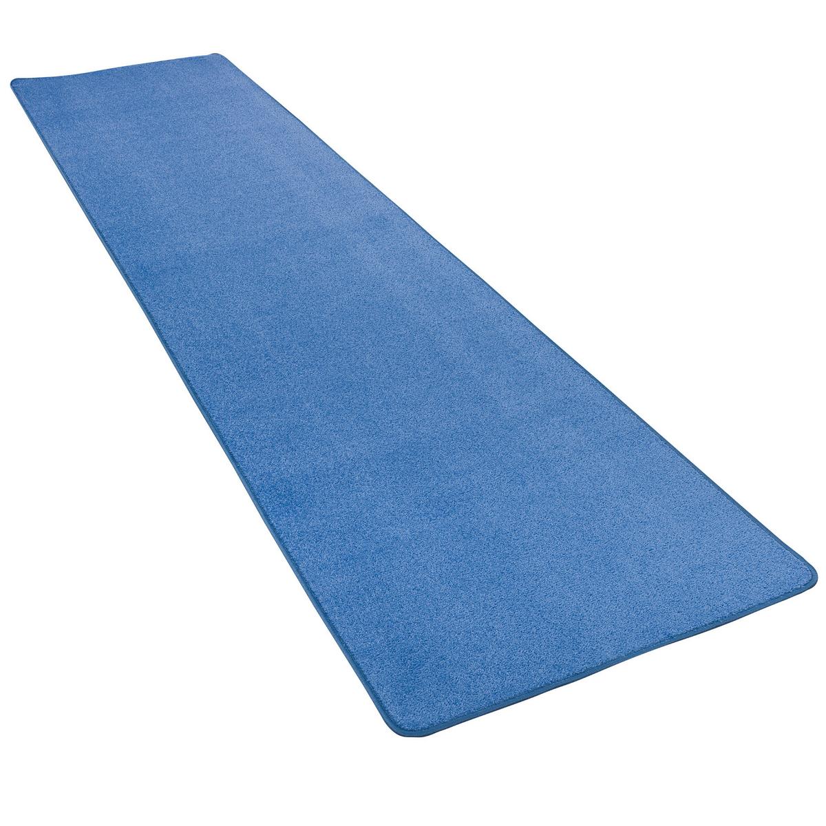 TREND VELOURS LÄUFER TEPPICH JOY - Blau, Textil (80/320cm) - Snapstyle