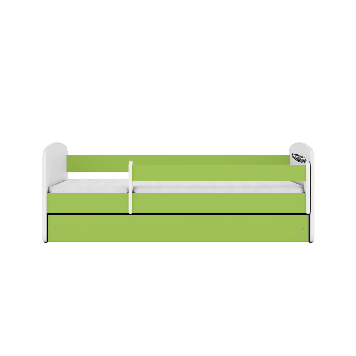 KINDERBETT Sportwagen mit Schublade 140/70 80/61/144 - Grün, Holzwerkstoff (70/140cm) - RAUMHIRSCH FURNITURE