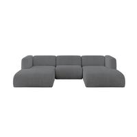 WOHNLANDSCHAFT MIRA-U1 317x179x70 Dunkelgrau Cord - Dunkelgrau/Graphitfarben, Holzwerkstoff/Kunststoff (317/70/179cm) - ALTDECOR