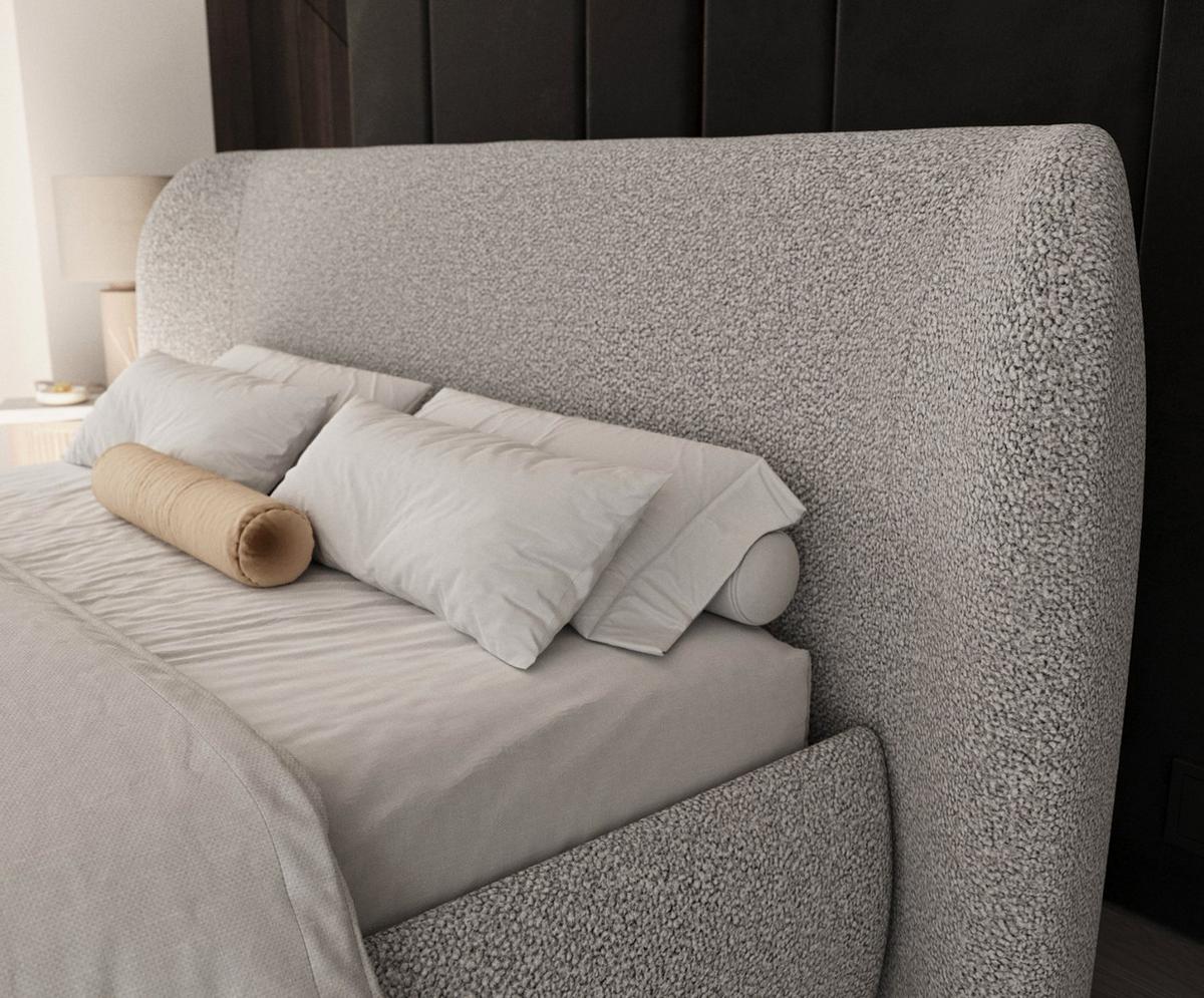 POLSTERBETT Bellano mit Stauraum 200/200 cm Grau im Bubble Stoff - Schwarz/Naturfarben, Holz/Holzwerkstoff (200/200cm) - AltaBeds