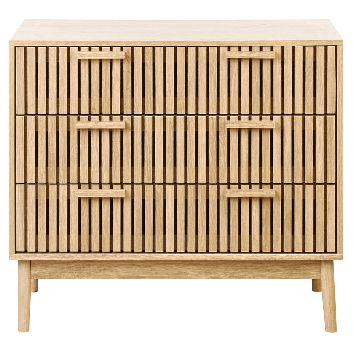 KOMMODE mit 3 Schubladen Hellbraun Lynwood - Braun, Holzwerkstoff (90/79/49cm) - Beliani