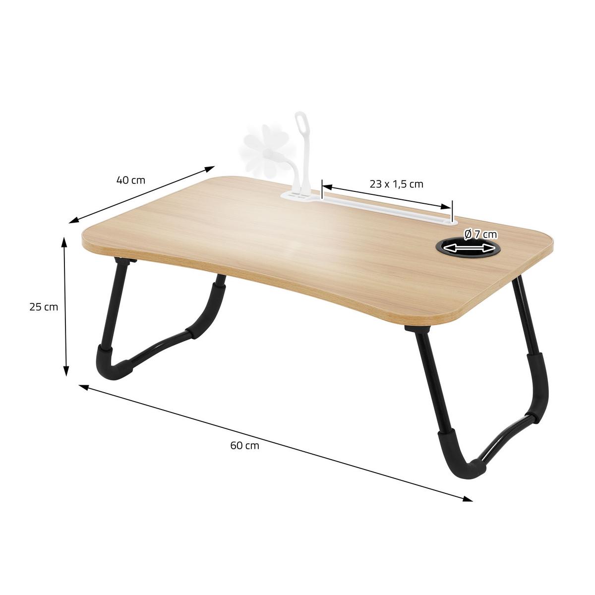 LAPTOPTISCH Natur 60x40 cm klappbar - Braun, Holzwerkstoff (60/40/25cm) - ML-DESIGN
