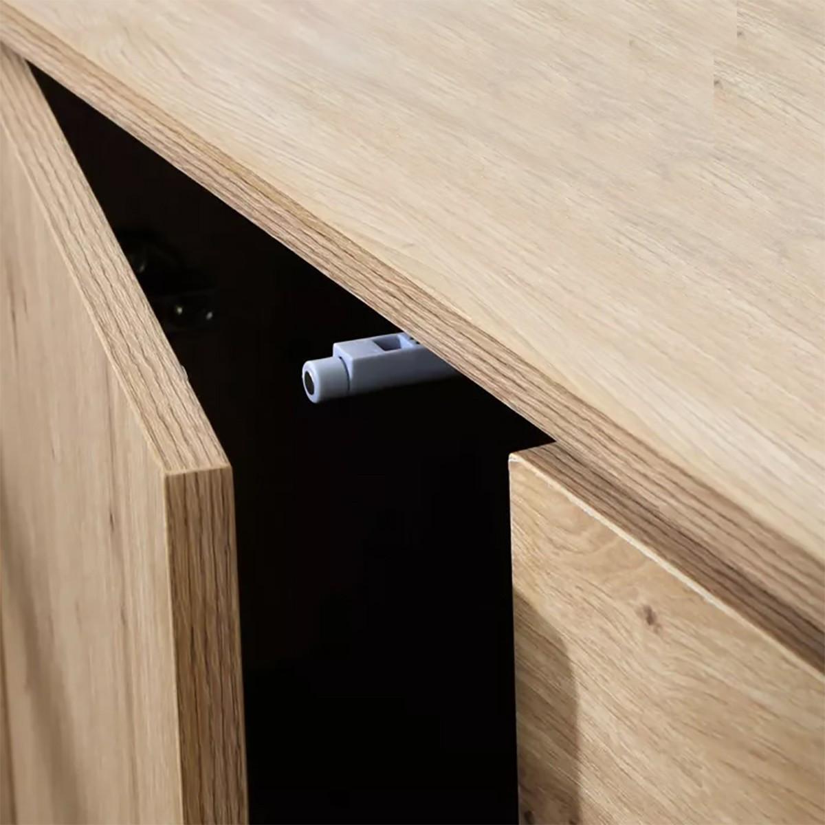 KOMMODE 1 Tür 3 Schubladen Eiche-Dekor FSC-zertifiziert 40/80/90 cm - Eichefarben, Holzwerkstoff (40/80/90cm) - Calicosy