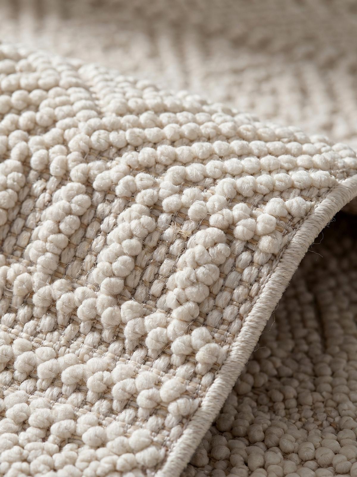 TEPPICH Flachgewebe LANGAU in Creme, mit Ethno-Streifen, 160 x 230 cm - Creme, Textil (160/230cm) - KADIMA DESIGN