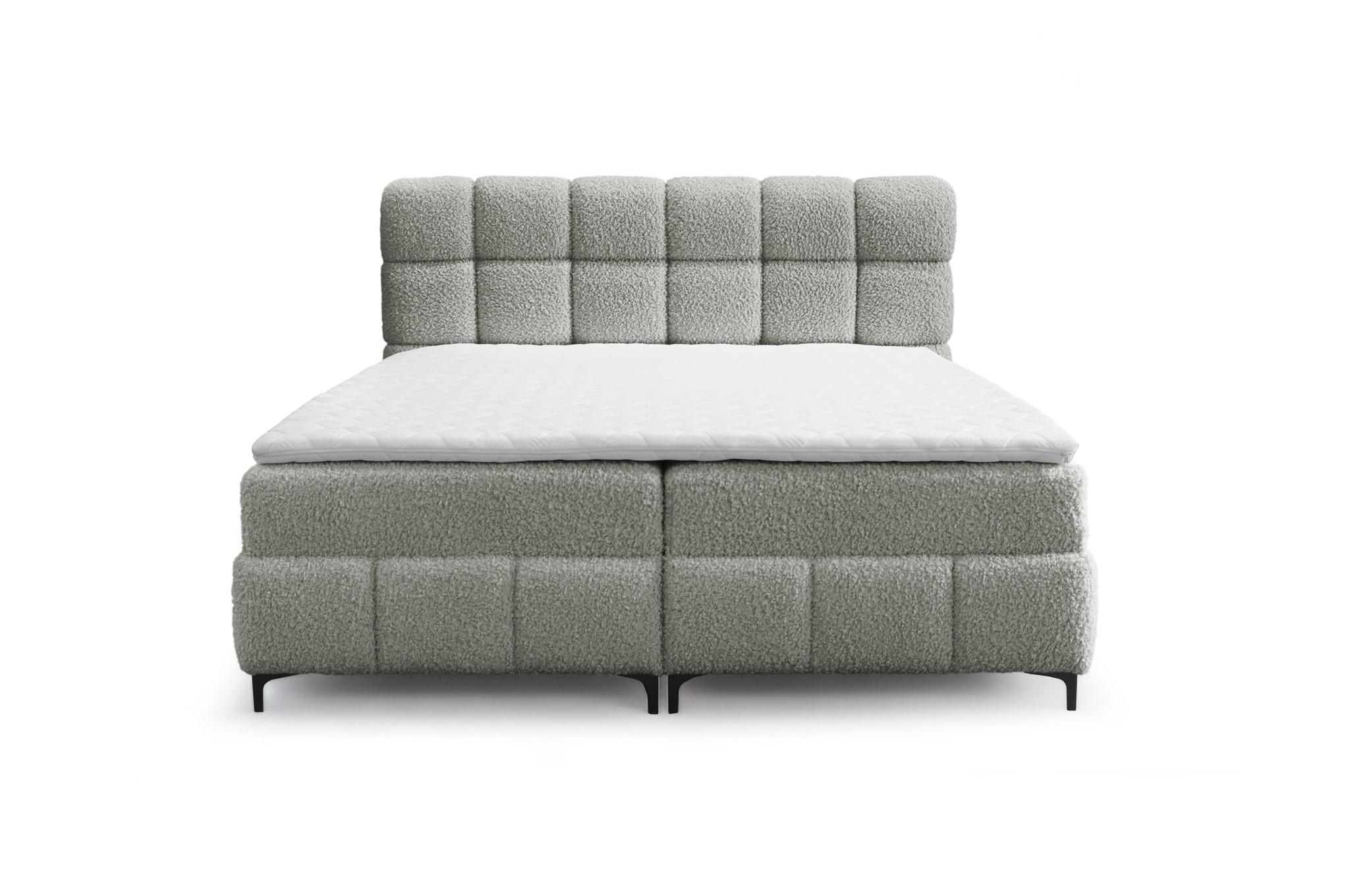 BOXBETT Sophie In Rolf - Hellgrau, Holzwerkstoff/Textil (160/200cm) - Fun Möbel