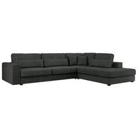 ECKSOFA Savona Dunkelgrau Strukture - rechts - Dunkelgrau/Schwarz, Kunststoff/Textil (249/316cm) - MKS