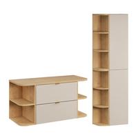 WASCHTISCHUNTERSCHRANK 100.4cm Azel 2er-Set Kaschmir - Beige, Holzwerkstoff (100.4/52/46cm) - Petits-meubles