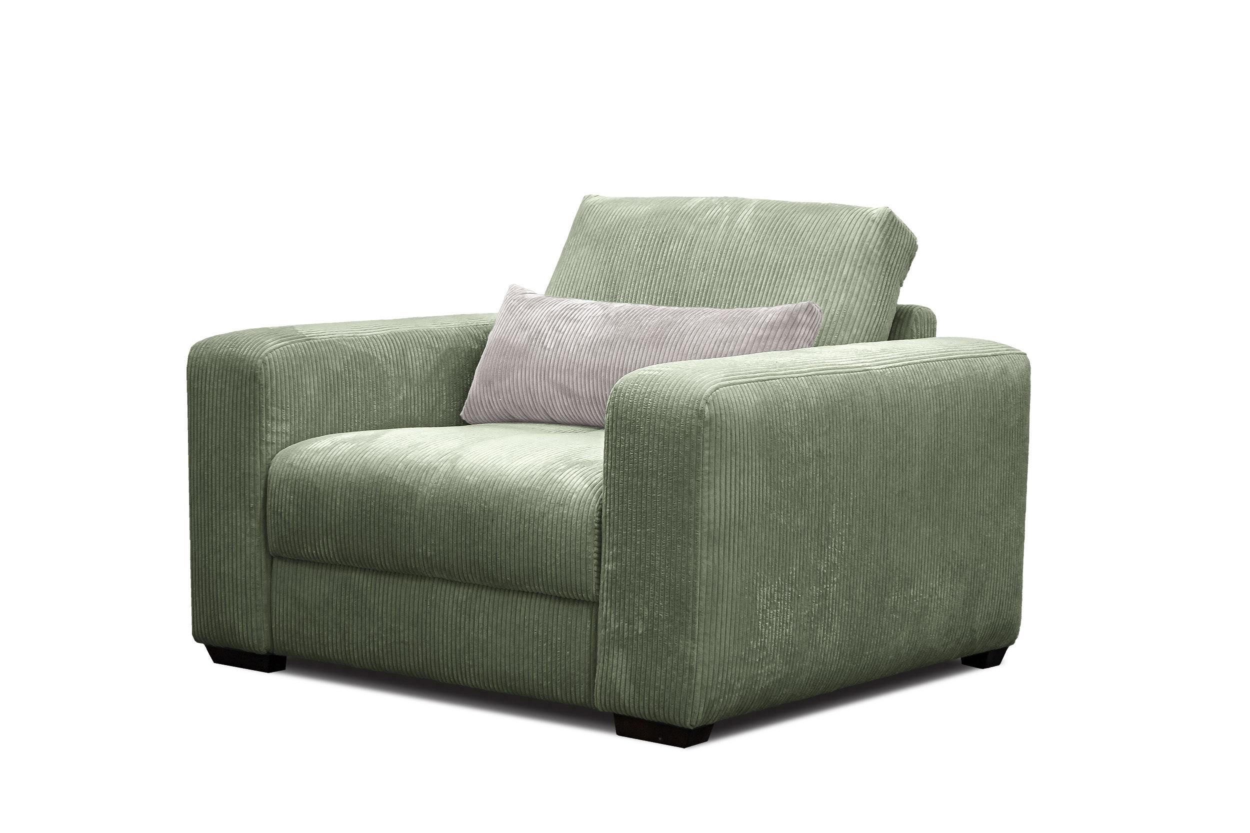 SESSEL OLI in Cordstoff salbeigrün - Salbeigrün, Holz/Textil (130/91/108cm) - Wozimo