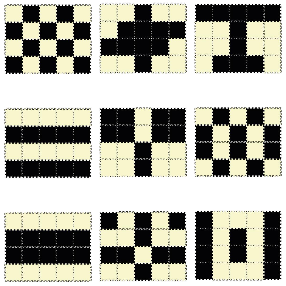 SPIELMATTE ab Null - 180/90/1 cm Puzzlematte Beige - Beige/Schwarz, Kunststoff (30/30cm) - Littletom