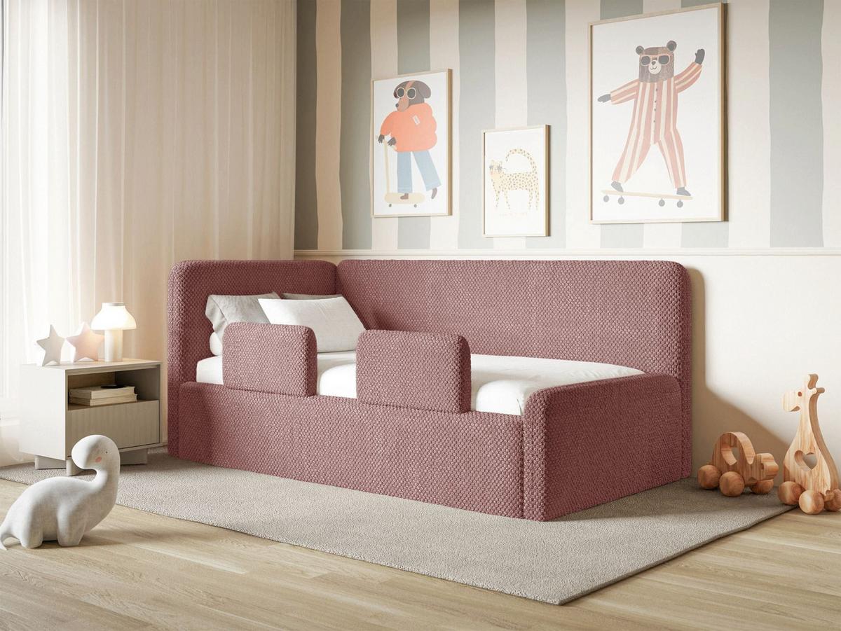 KINDERBETT Fanko Plüsch Rosa 90x200 cm - Pink/Schwarz, Kunststoff/Textil (90/200cm) - Selsey