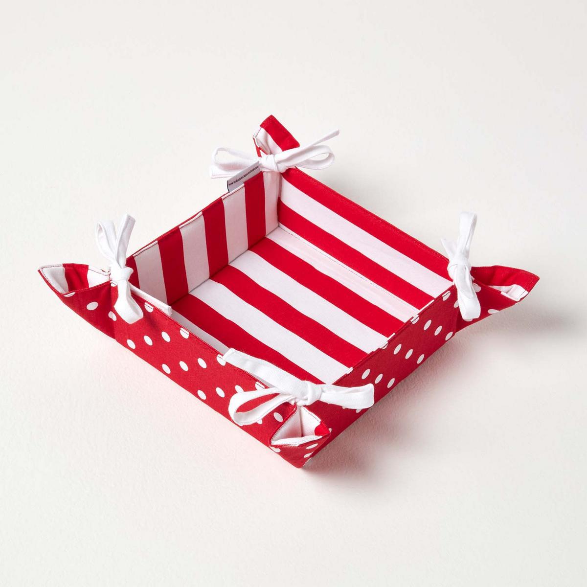 BROTKORB Polka Dots – faltbar mit Wende-Design - Rot, Textil (22/7/22cm) - Homescapes