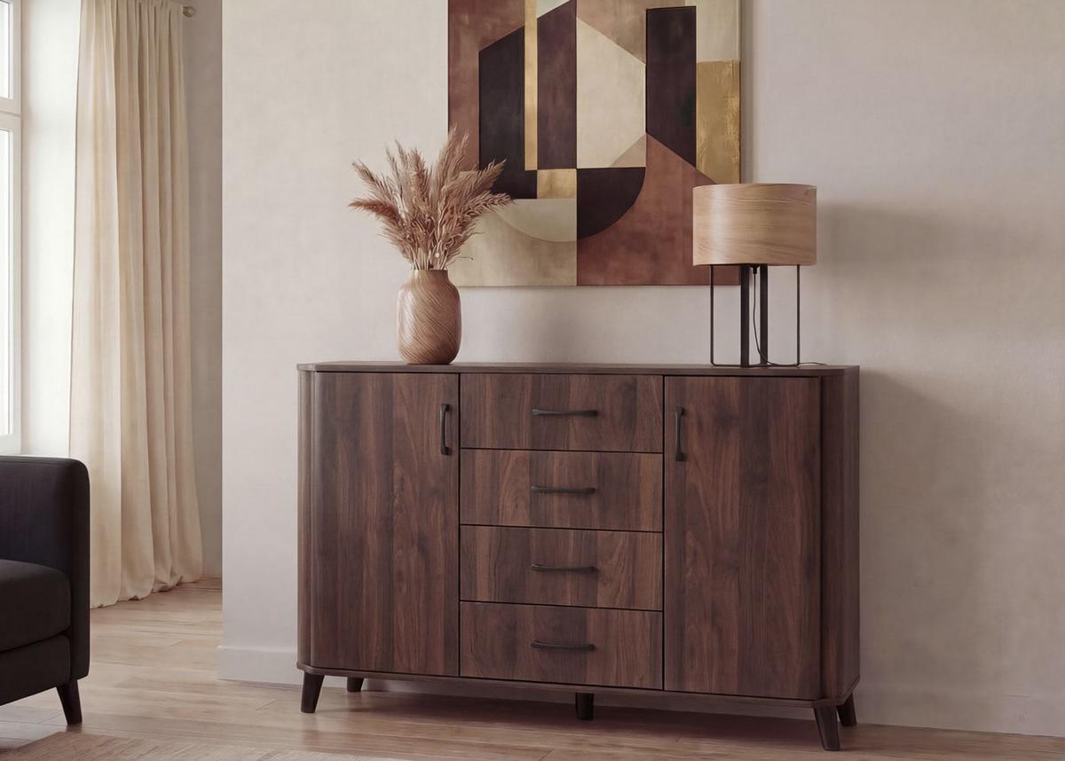 KOMMODE Walnuss Dekor - Walnussfarben, Holz (120/92/40cm) - MCW
