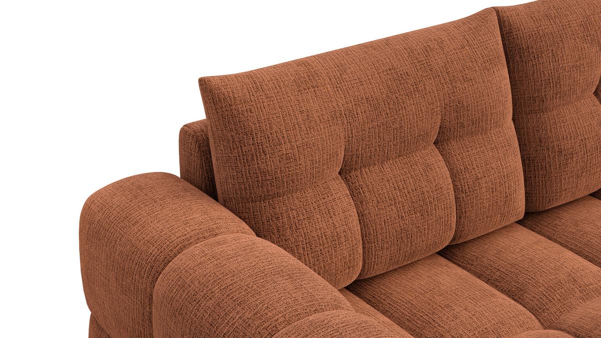 SOFA CLOUDI 2,5-Sitzer, rostrot - Schwarz/Orange, Holz/Textil (211/89/104cm) - Wozimo