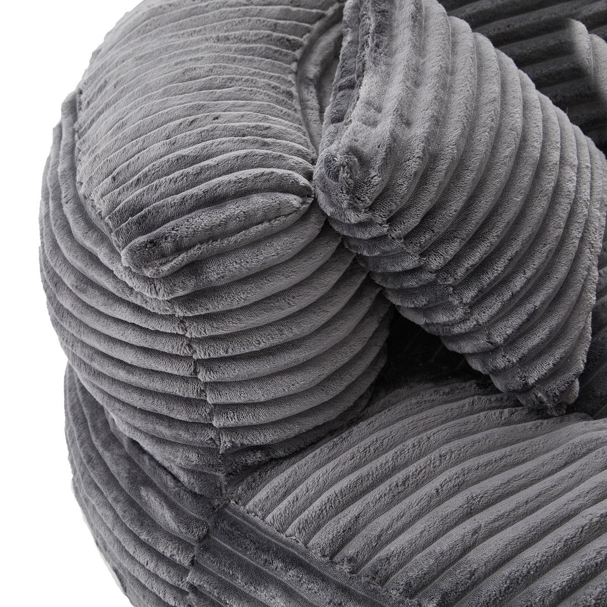 SITZSACK cord dunkelgrau mit rückenlehne & 3 kissen - Dunkelgrau, Textil (108/52/108cm) - Urban Meuble