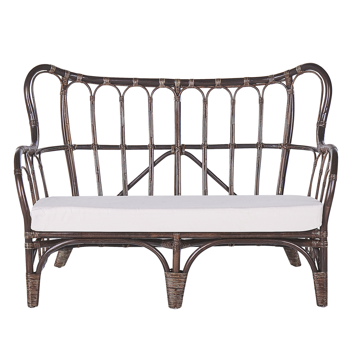 GARTENMÖBEL-SET 4-sitzer Rattan Braun Brindisi - Braun, Naturmaterialien - Beliani