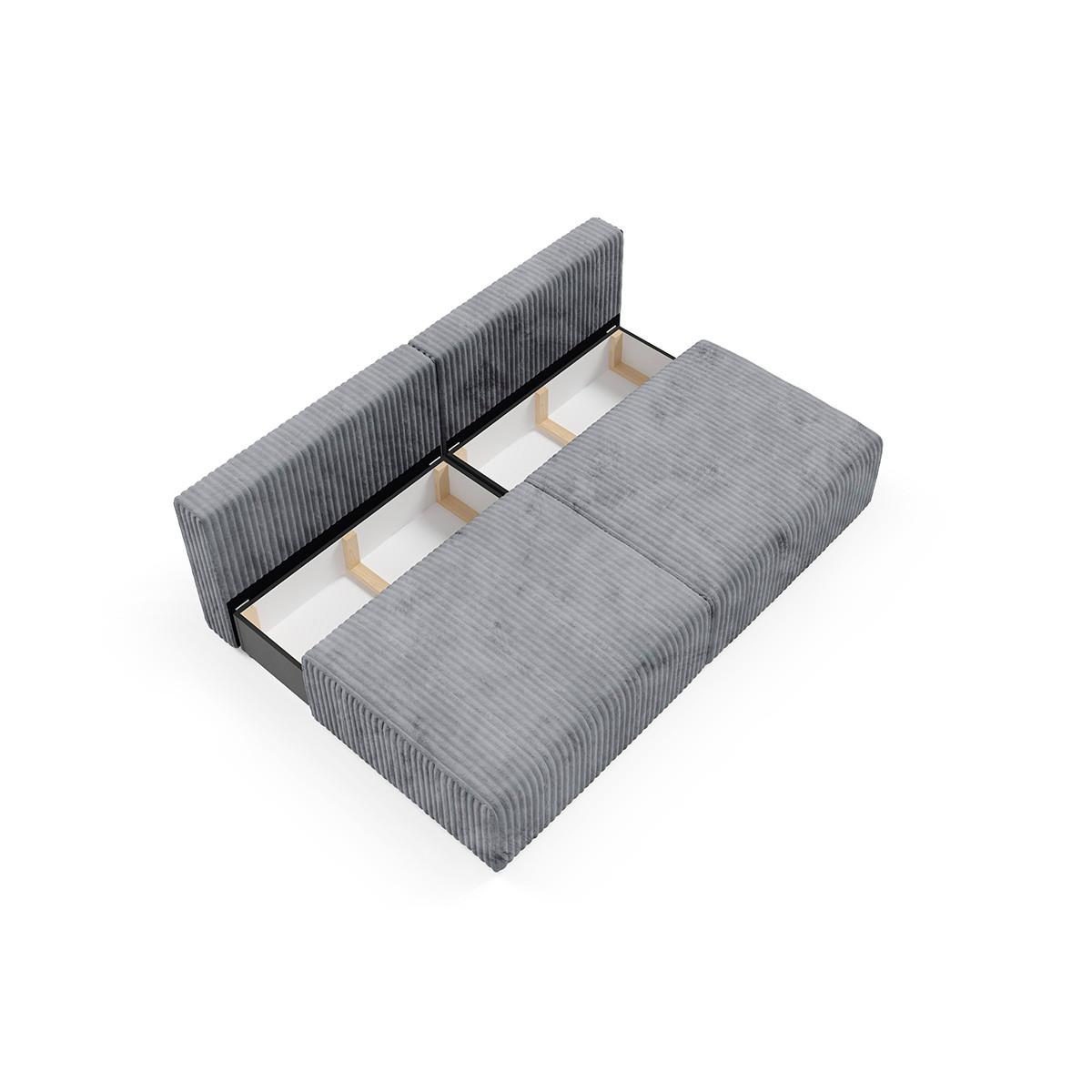 SOFA Angela 3 Sitzplätze Dunkelgrau - Grau, Holz (216/86/102cm) - Petits-meubles