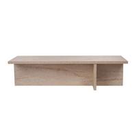 COUCHTISCH mit rechteckiger Platte und asymmetrischem Fuß L120 cm - HARBOR - Beige, Holzwerkstoff (50/45/30cm) - Calicosy