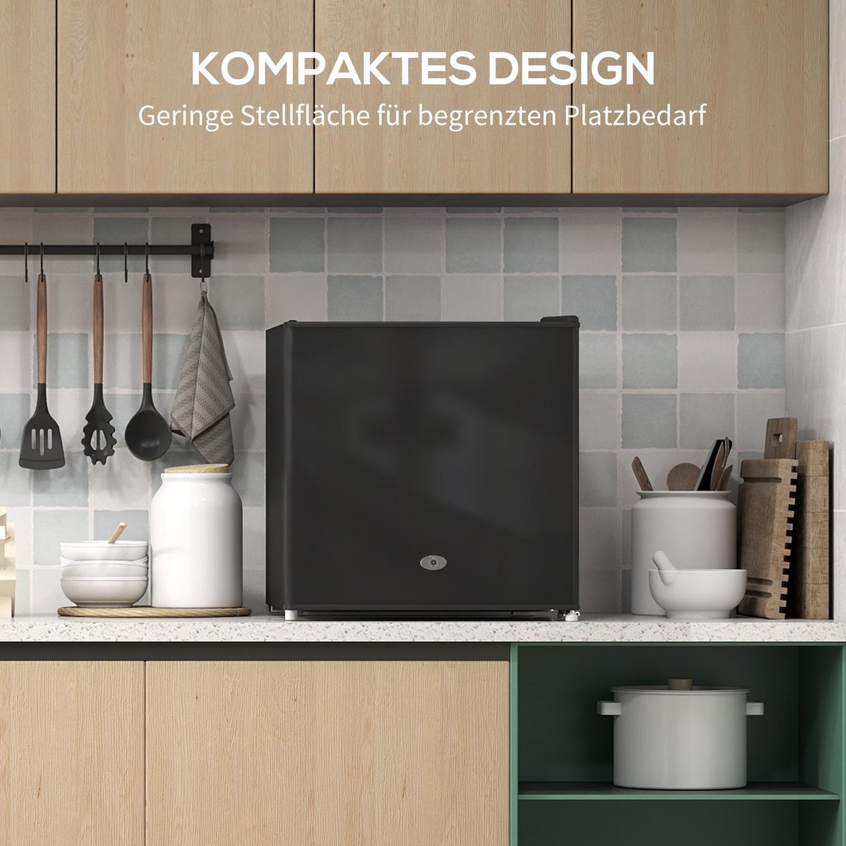 MINI-GEFRIERSCHRANK aus Stahl Kunststoff Schwarz - Schwarz, Kunststoff (44.2/48.8/47cm) - HOMCOM