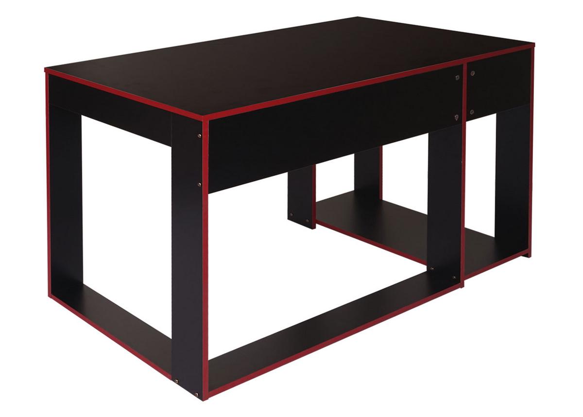 SCHREIBTISCH rechteck Schwarz, Rot - Rot/Schwarz, Holzwerkstoff (60/120/76cm) - MCW