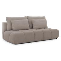 SCHLAFSOFA Belluno aus hochwertigem Taupe Plüschstoff mit Bettkasten und tiefen Steppungen in Bubble-Optik - Taupe/Schwarz, Holz/Kunststoff (205/87/105cm) - S-Style