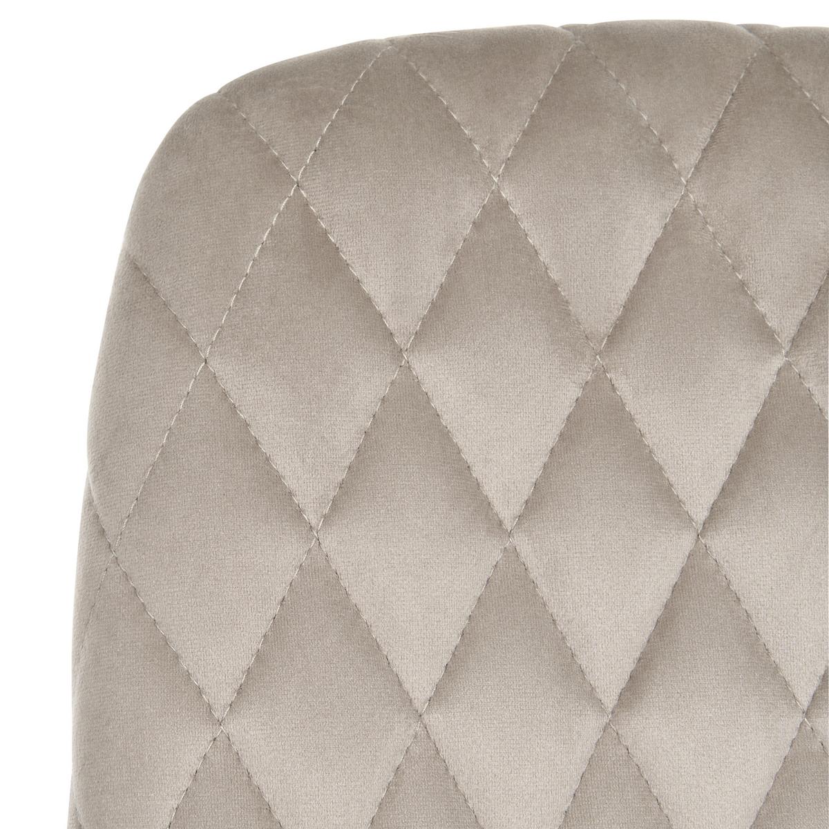 BÜROSTUHL Samtstoff Taupe Velate - Taupe, Textil/Metall (60/90/60cm) - Beliani